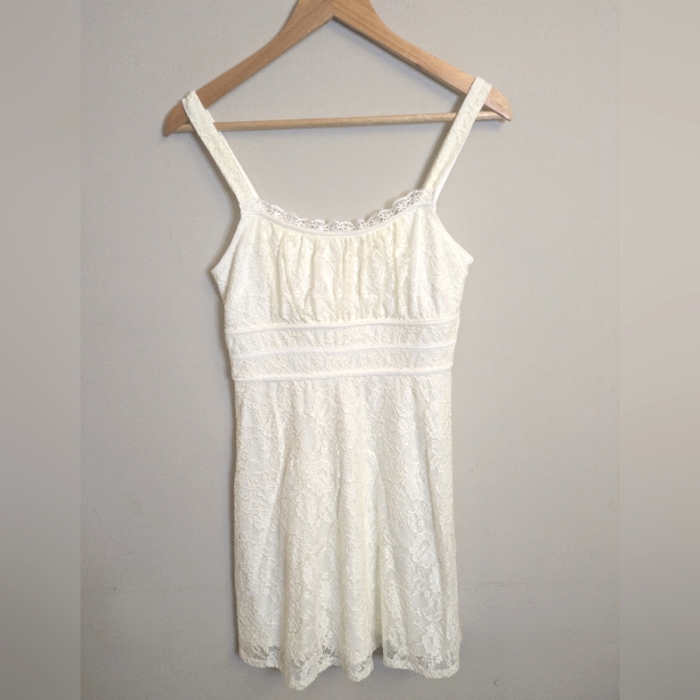 BCX Vintage Babydoll Lace Dress Size S Off-White Y2K Prom Hoco Fairy